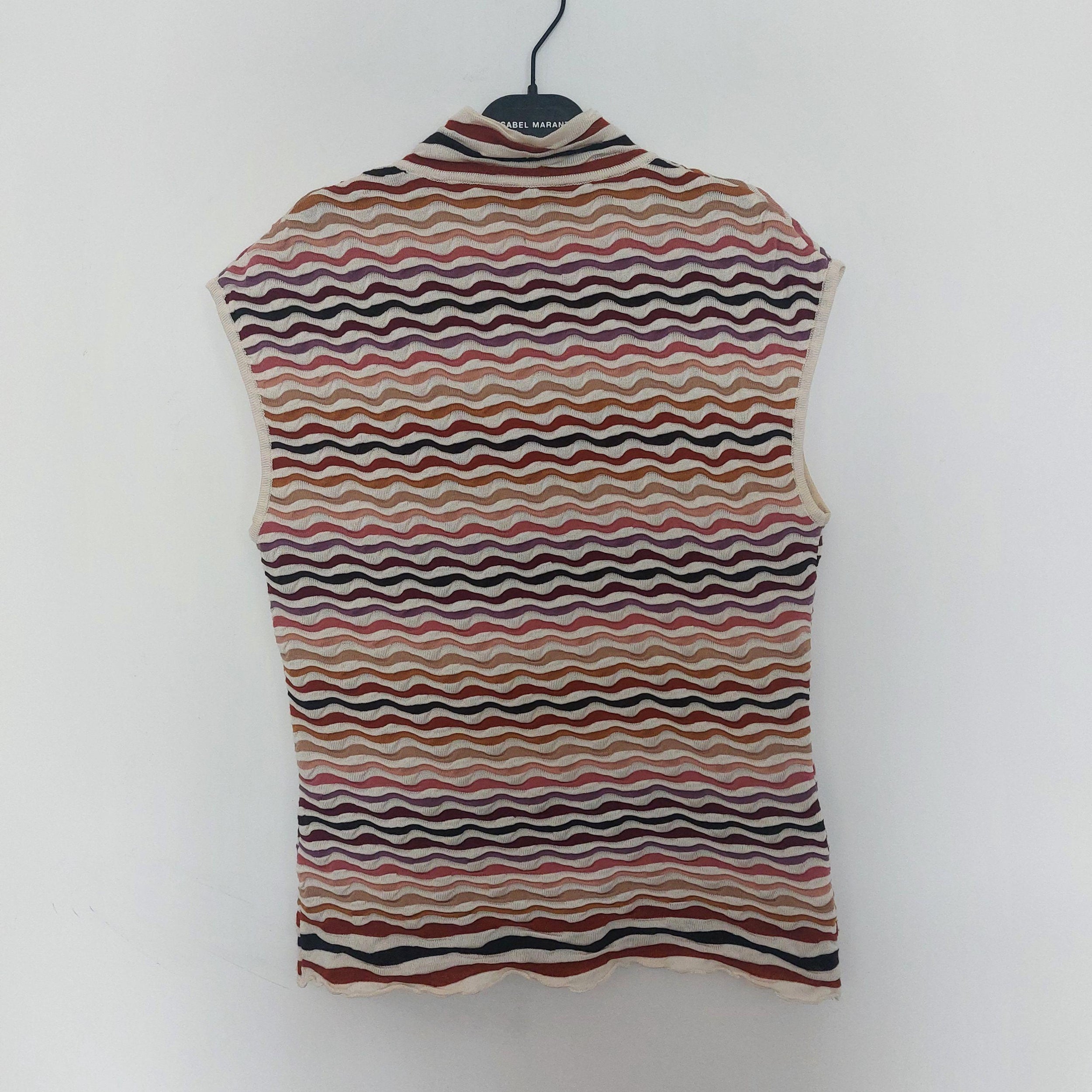 Multicoloured Abstract Knit Tie Blouse