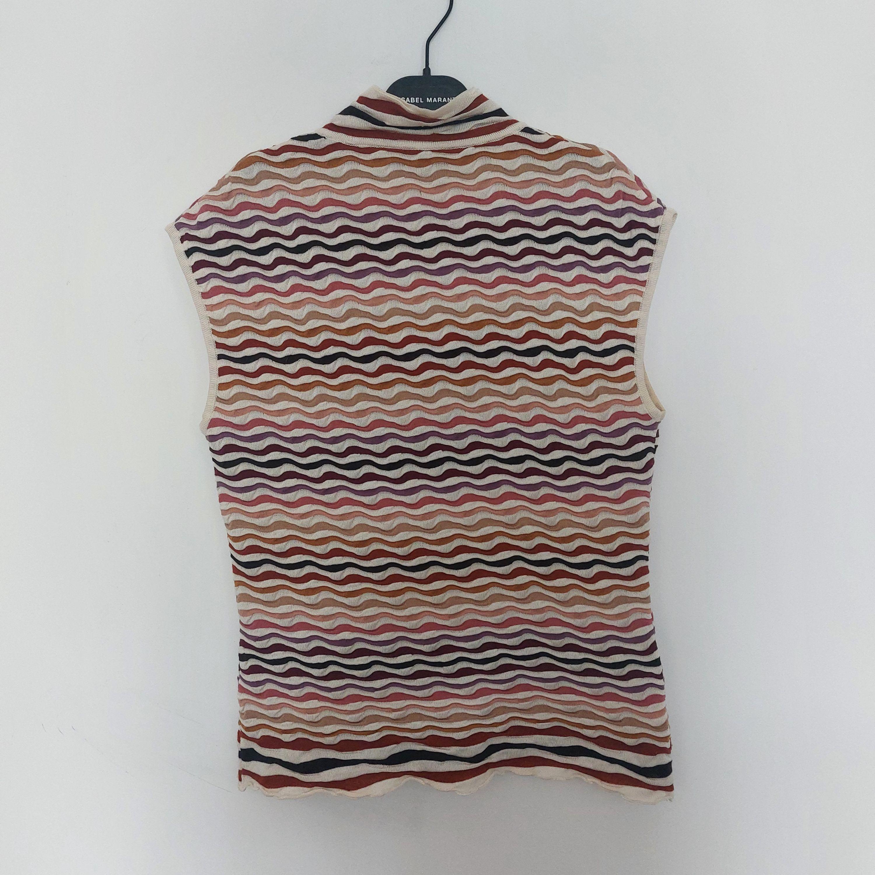 Multicoloured Abstract Knit Tie Blouse