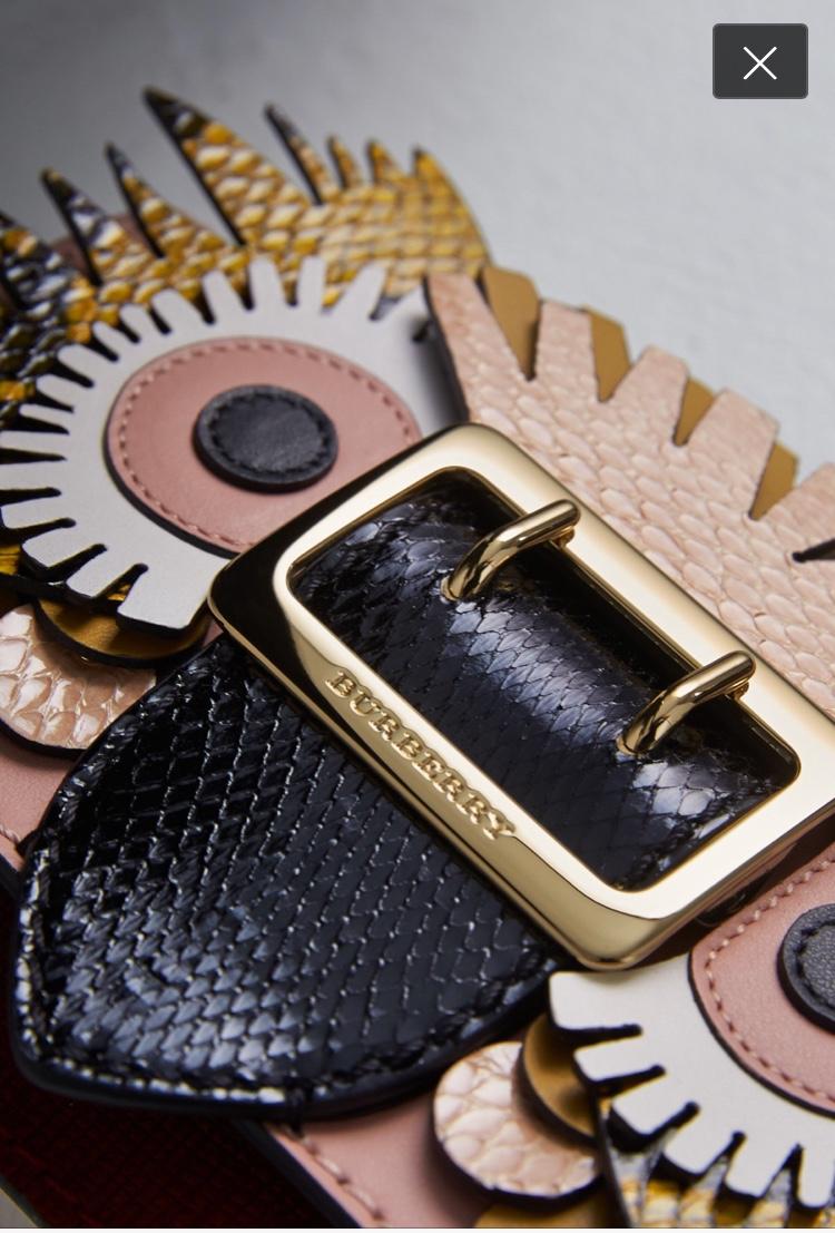 Burberry Python & Leather Mini Beast Bag