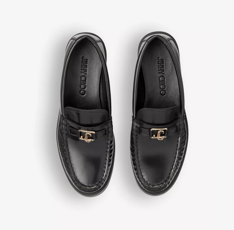 Jimmy Choo Addie Logo-Plaque Leather Loafers