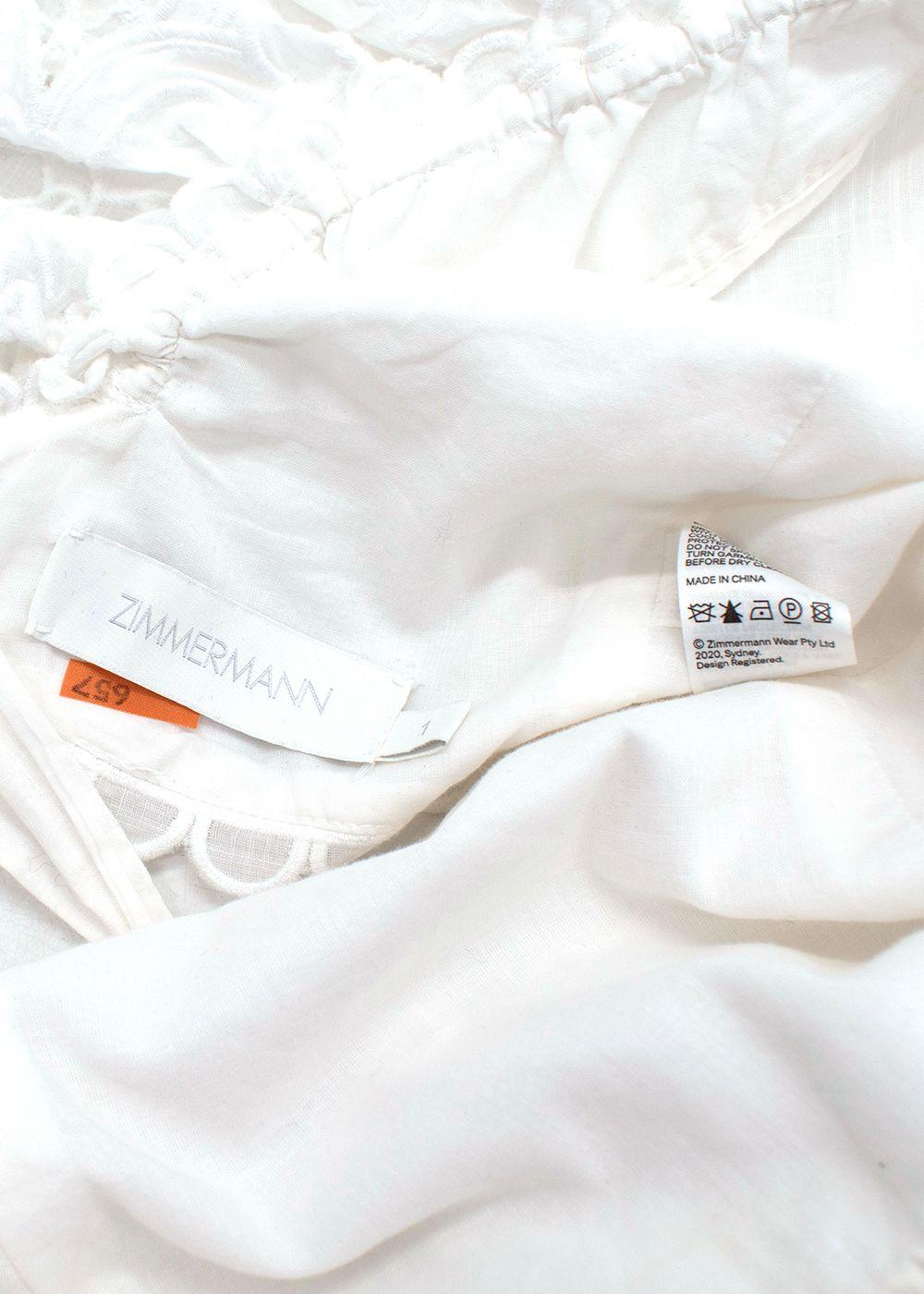 Zimmermann White Lace Lulu Poplin Crop Top