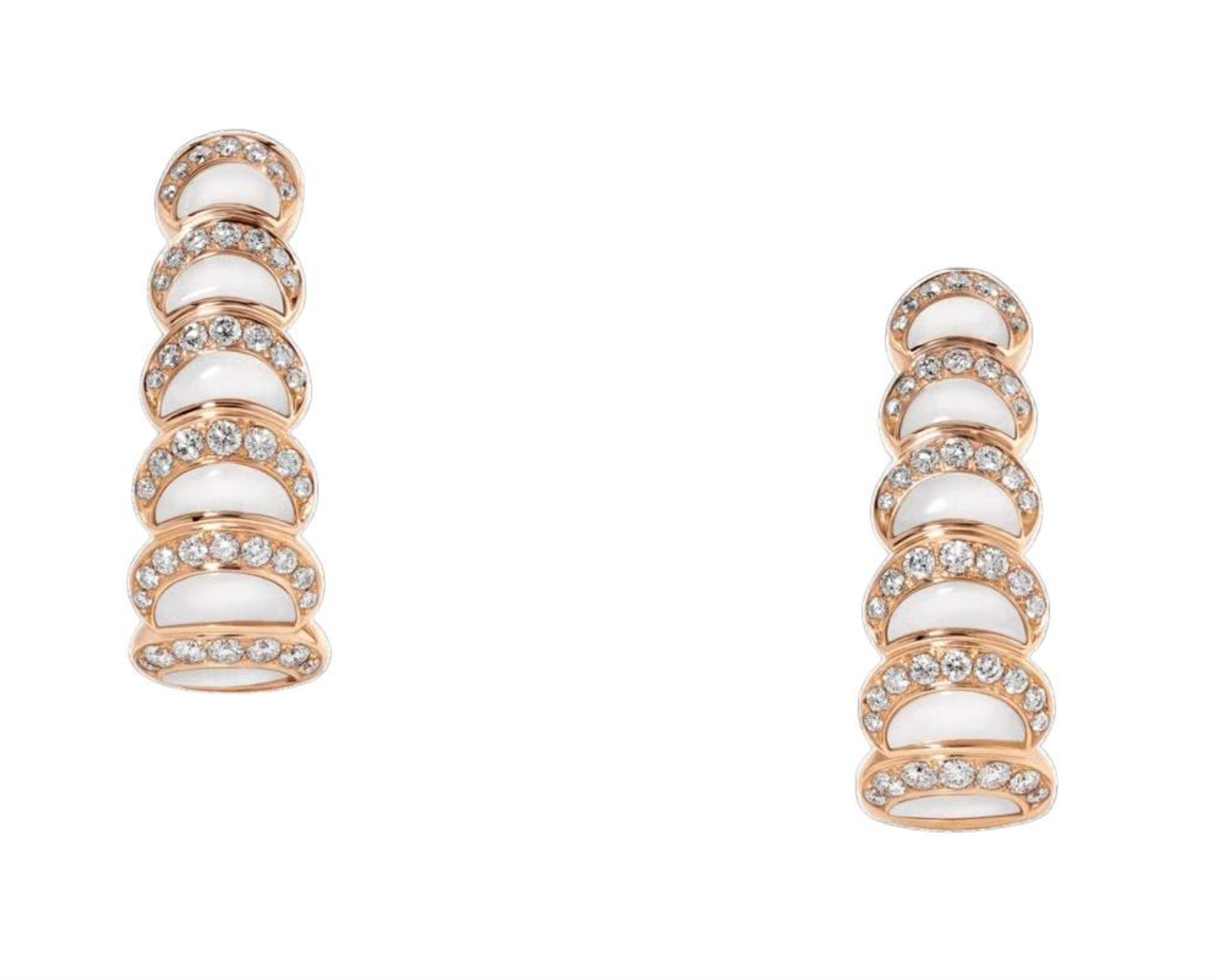David Morris Diamond Set Mother Of Pearl Fortuna Earrings