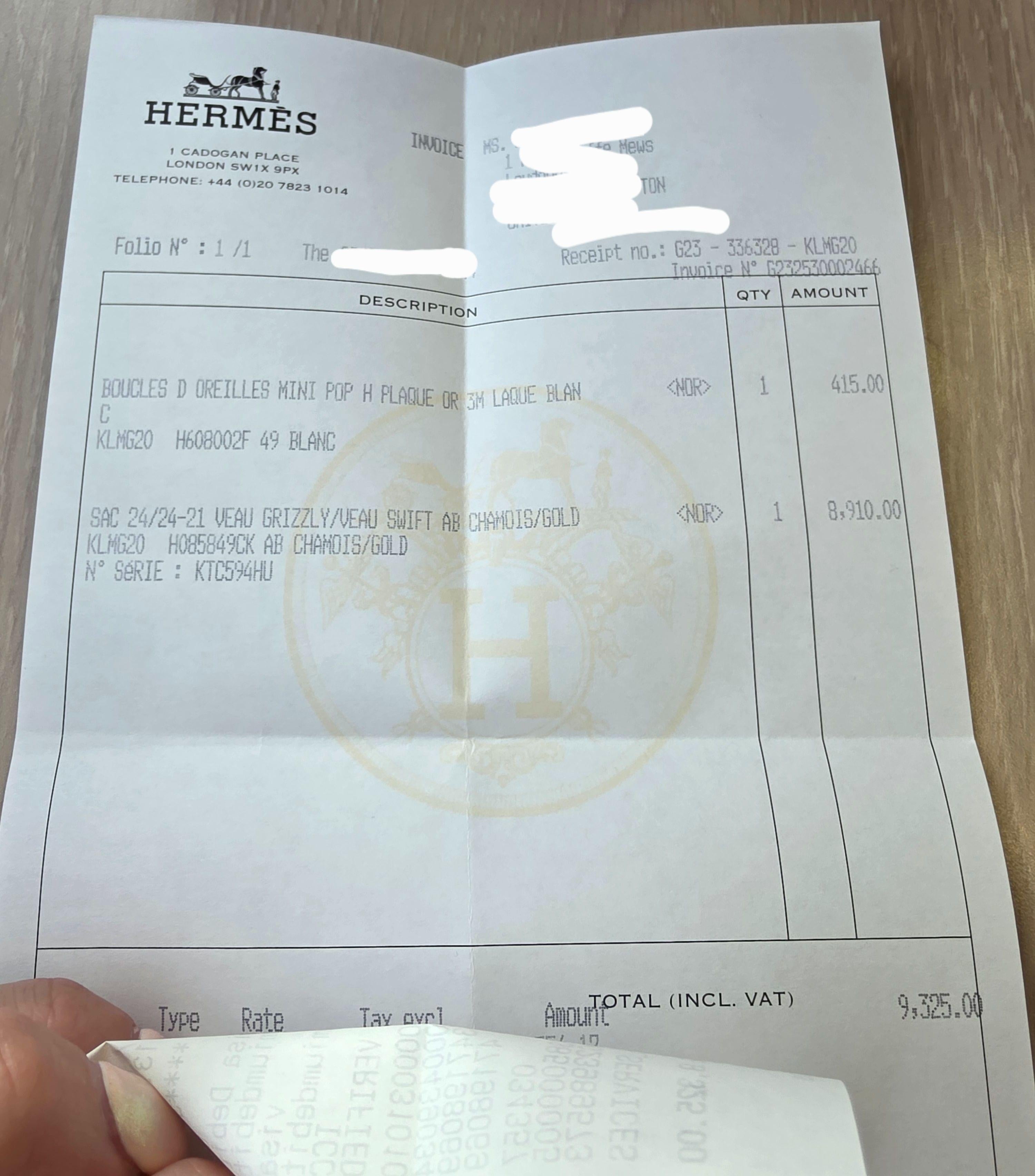 Hermés Tan 24/24 21 Grizzly Bag