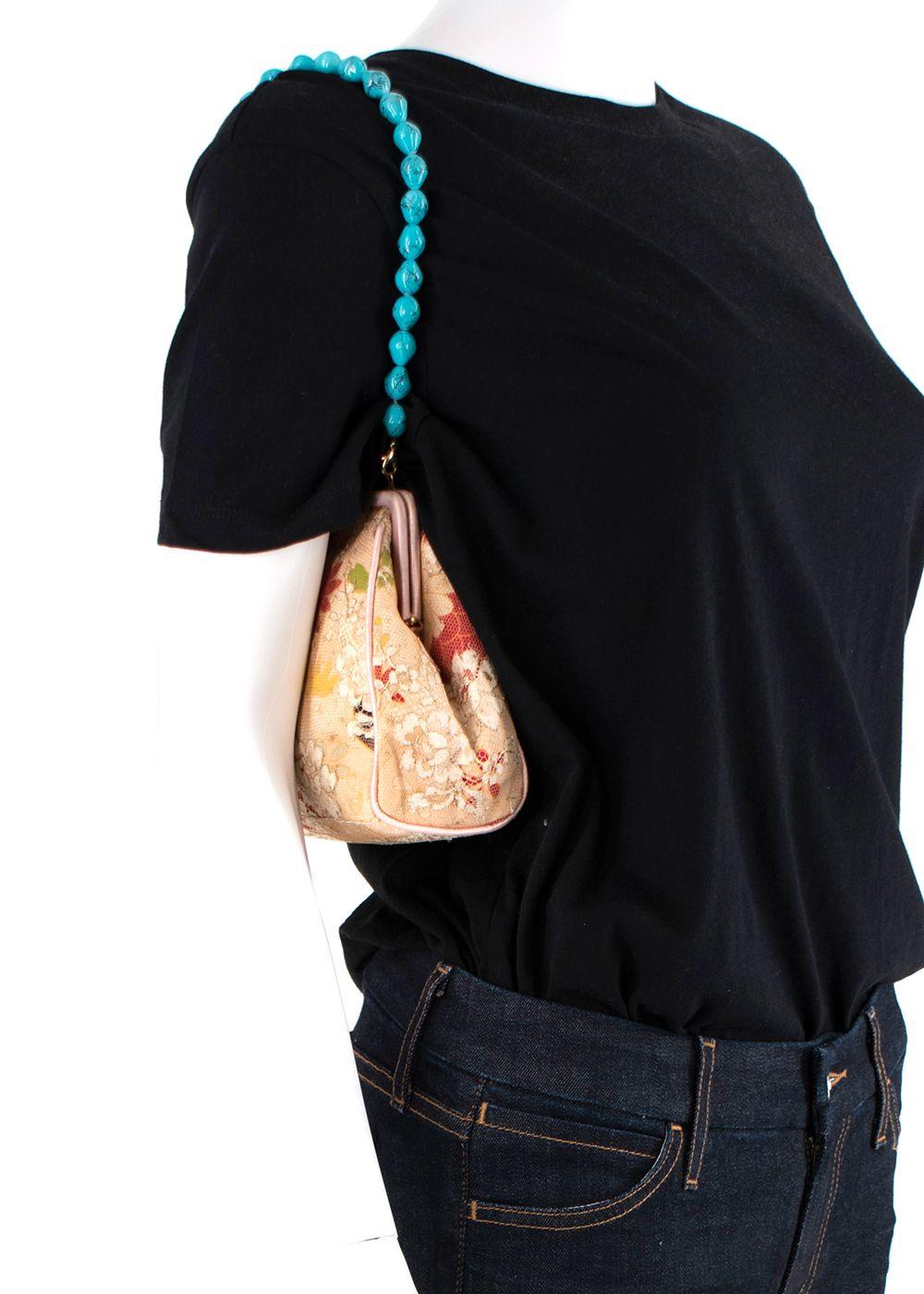 Vintage Embellished Cream Lace Handbag