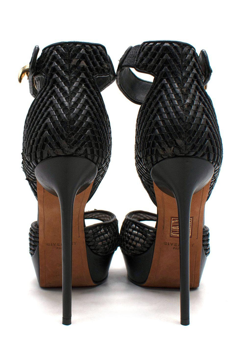 Givenchy Black Signature Claw Platform Sandals