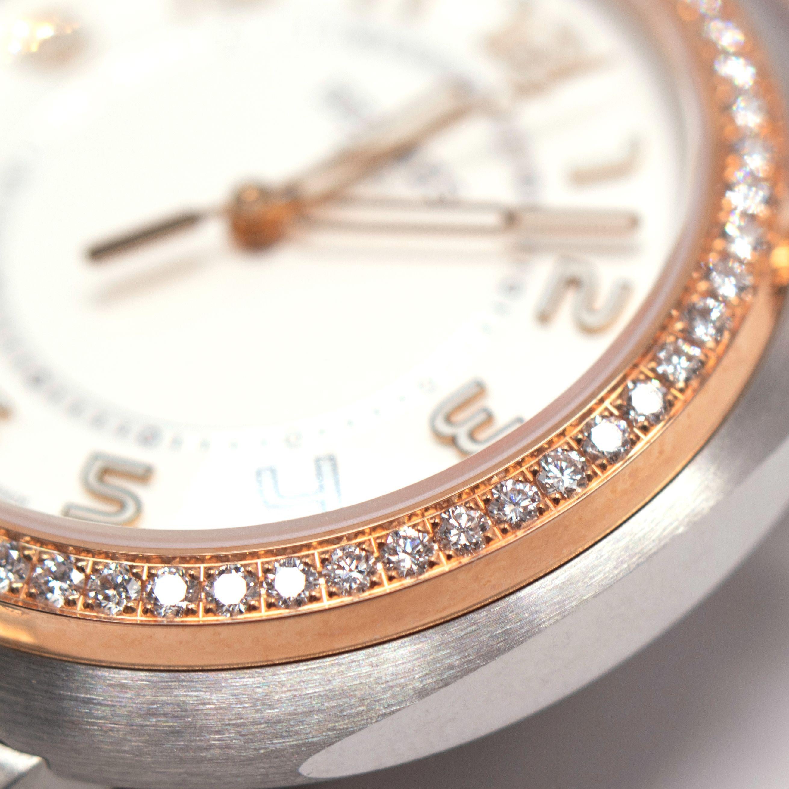 Hermes Large Cut Rose Gold Diamond  Watch 36mm