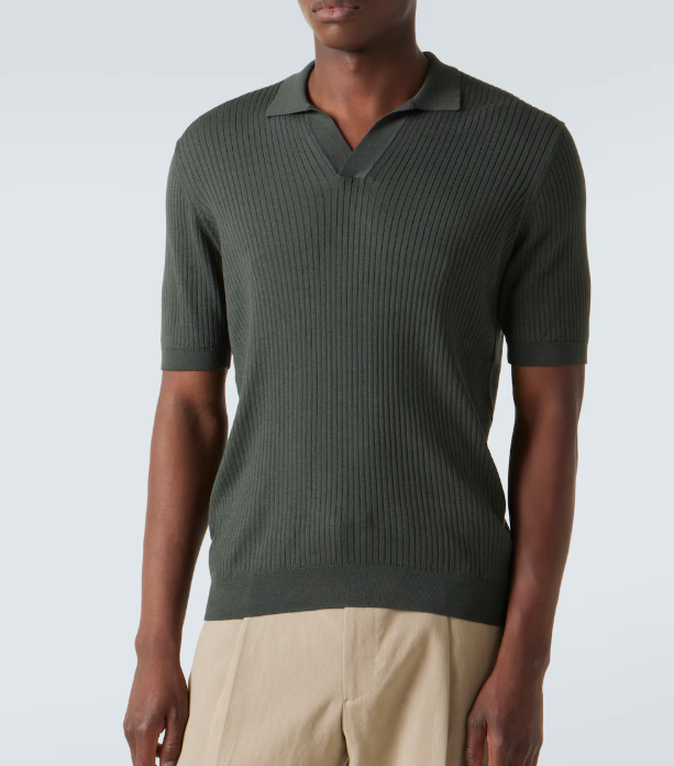 Sunspel Ribbed-knit Silk and Cotton Polo Shirt