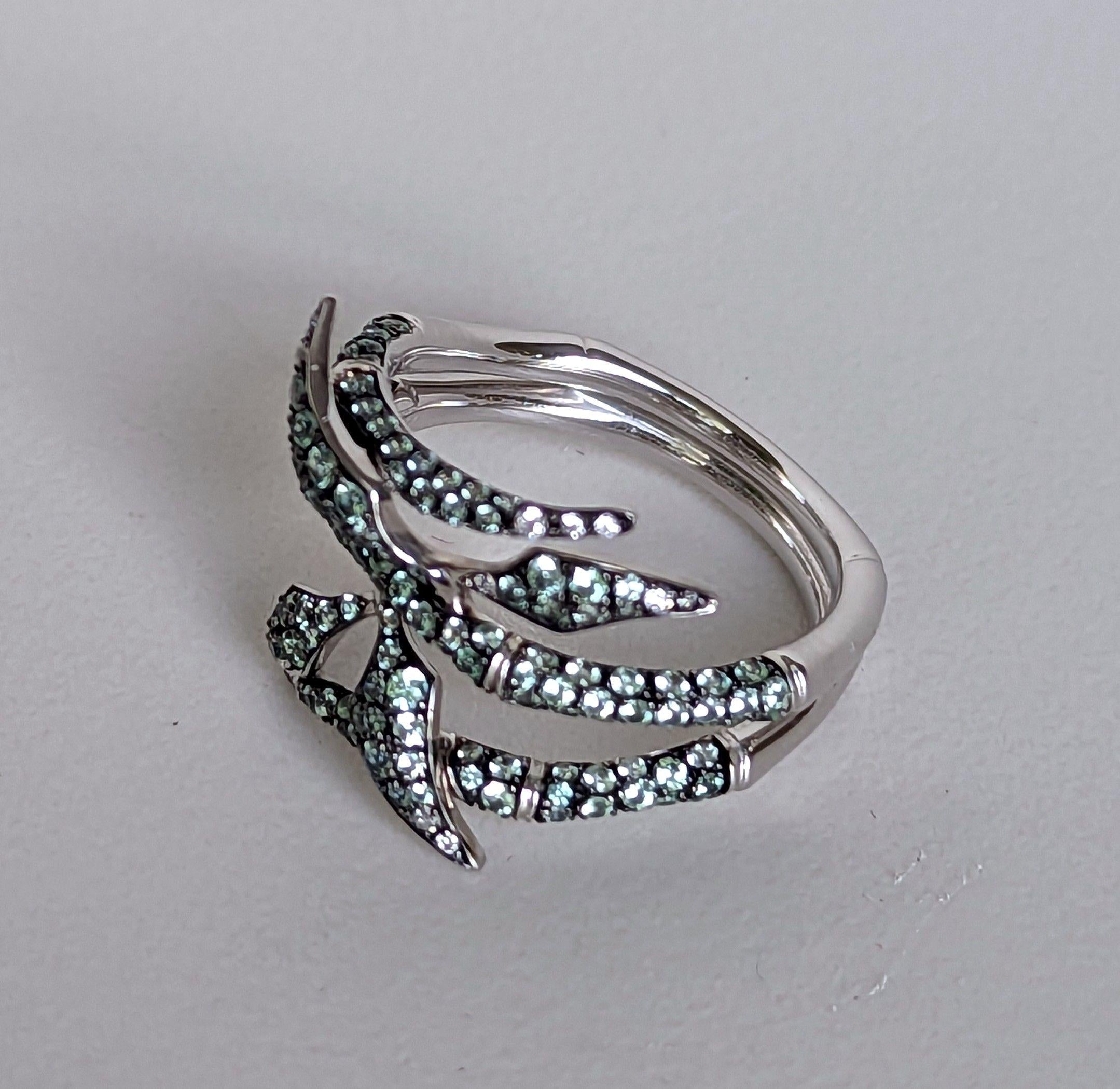 Atelier Swarovski x Stephen Webster Gold, Lab-Grown Diamond and Sapphire Bamboo Ring
