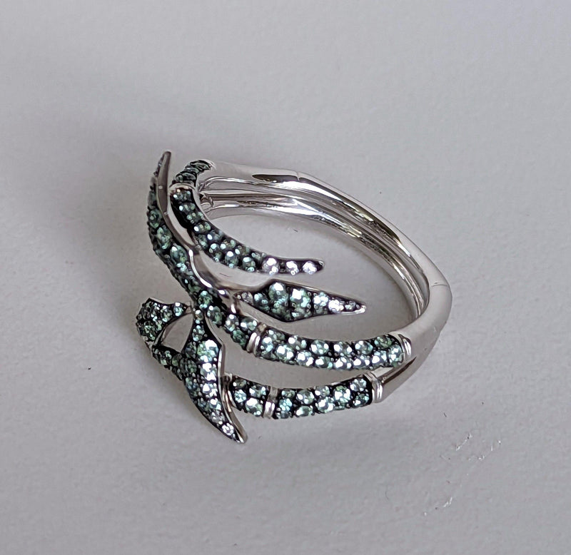 Atelier Swarovski x Stephen Webster Gold, Lab-Grown Diamond and Sapphire Bamboo Ring