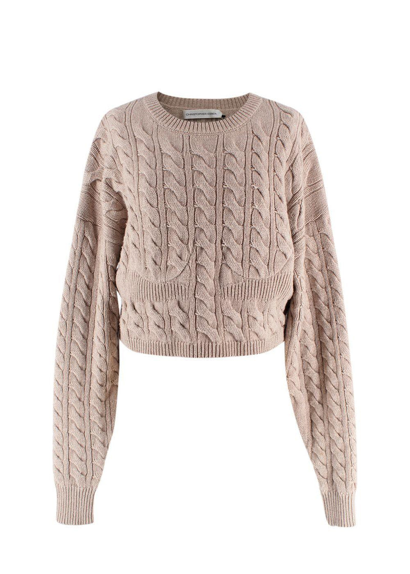 Christopher Esber Cropped Cable-knit Underwired Jumper
