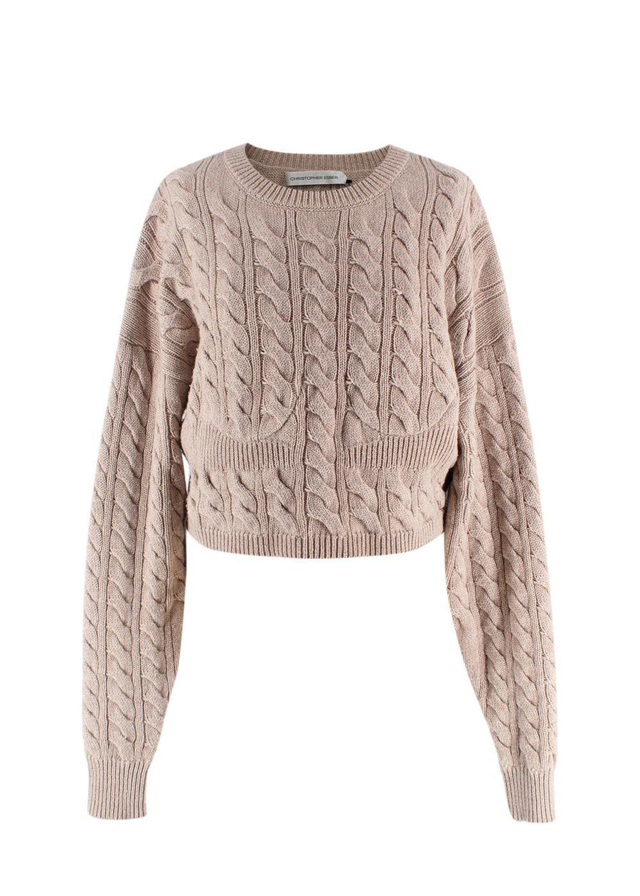 Christopher Esber Cropped Cable-knit Underwired Jumper