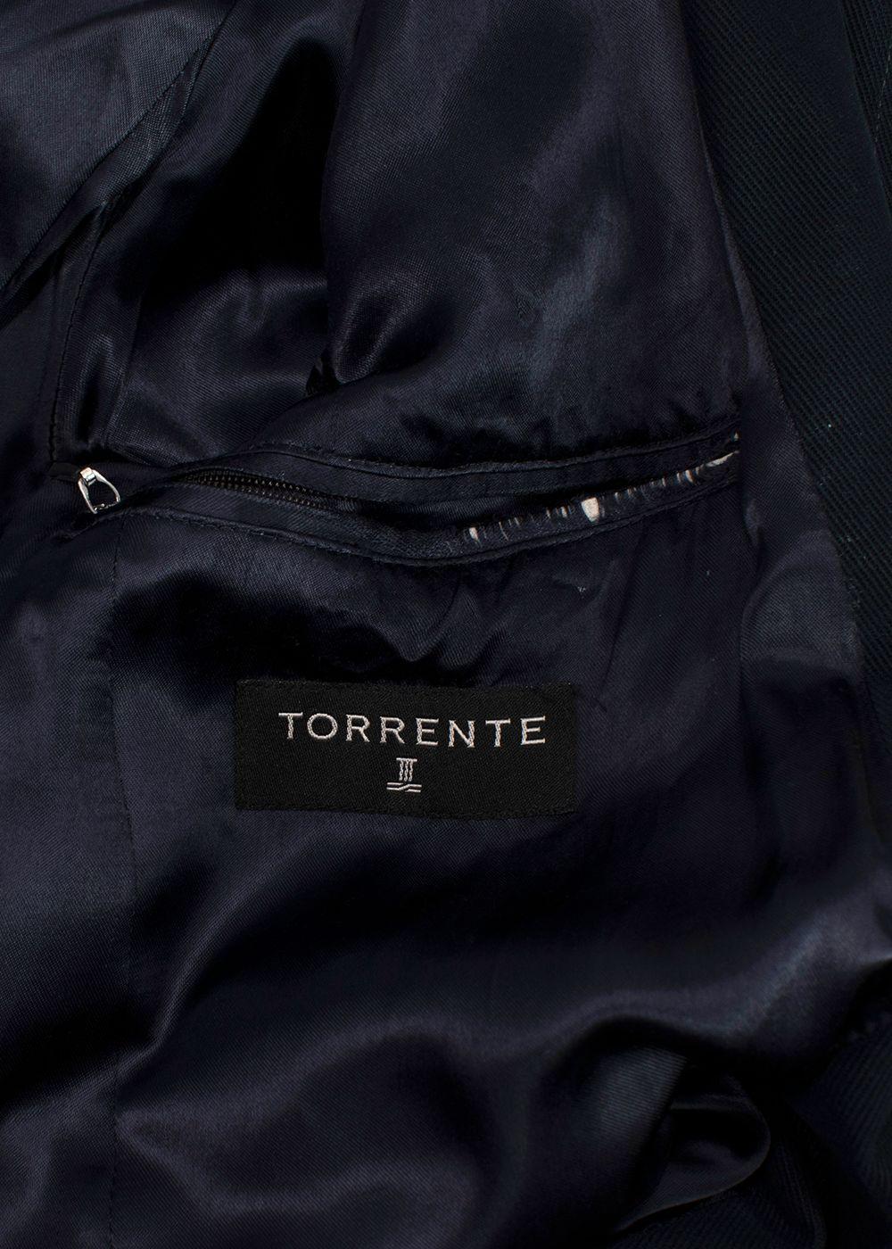 Torrente Navy Cotton Single-breasted Coat