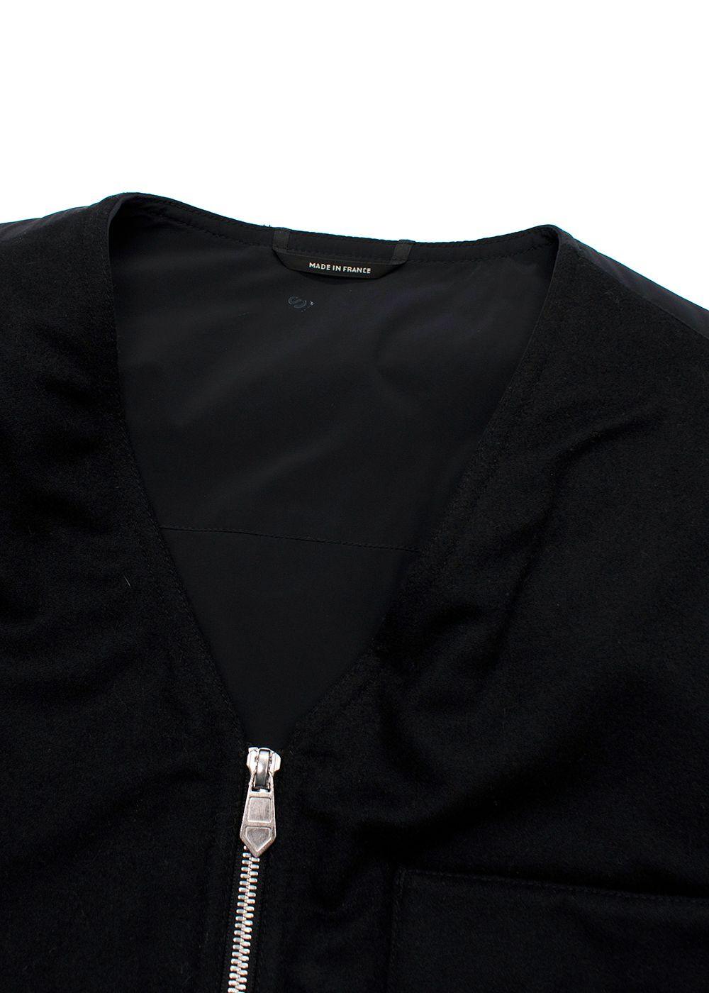 Hermès Black Zip Up Cashmere Gilet