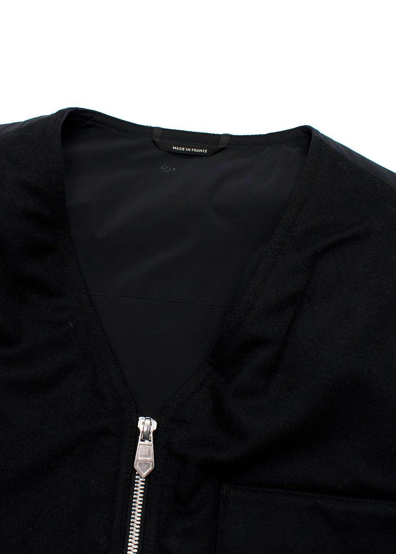 Hermès Black Zip Up Cashmere Gilet