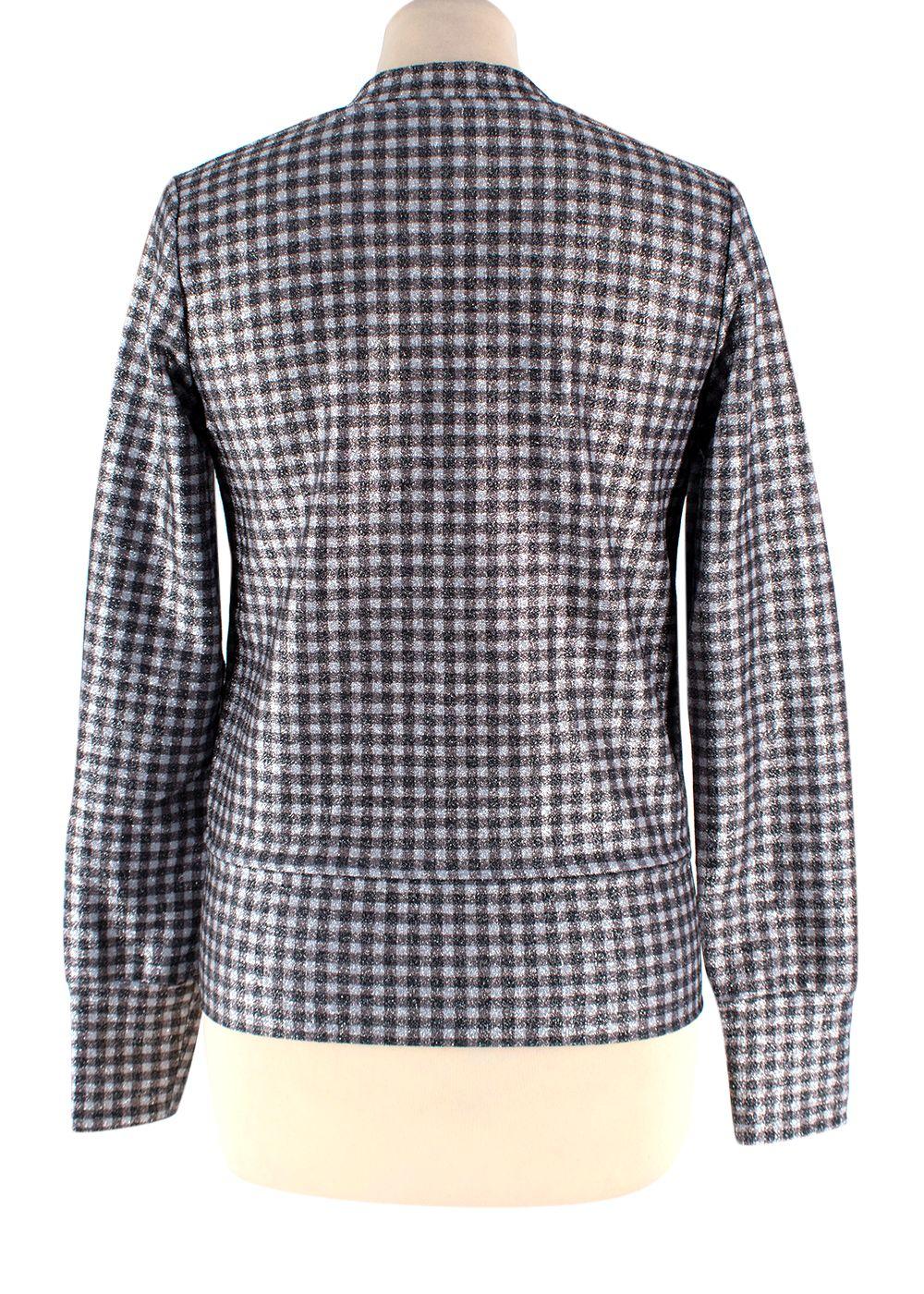 Ganni Metallic Gingham Cardigan