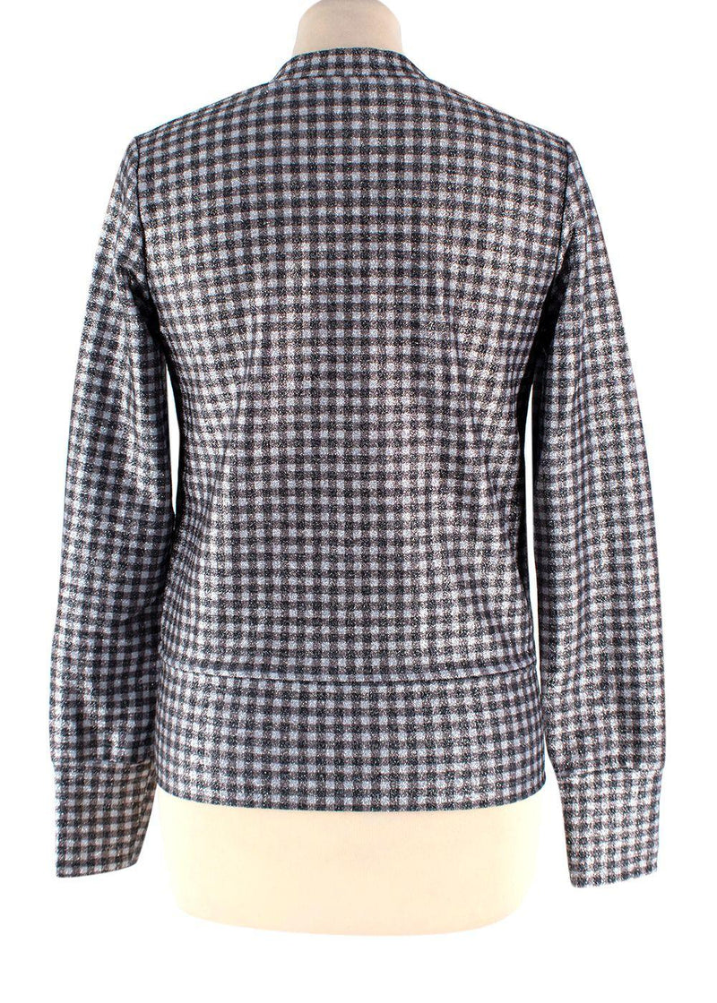 Ganni Metallic Gingham Cardigan