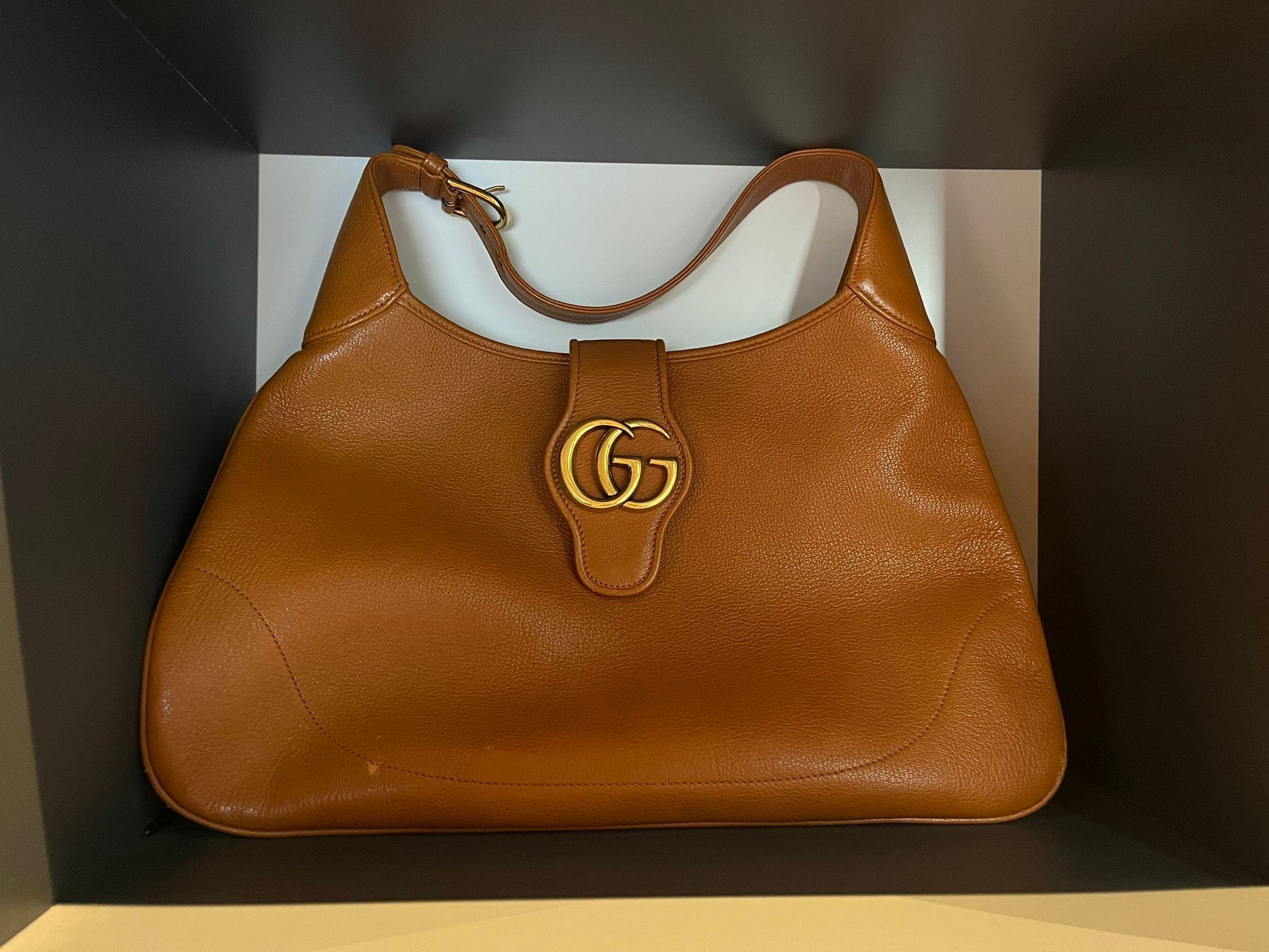 Gucci Camel Aphrodite Shoulder Bag