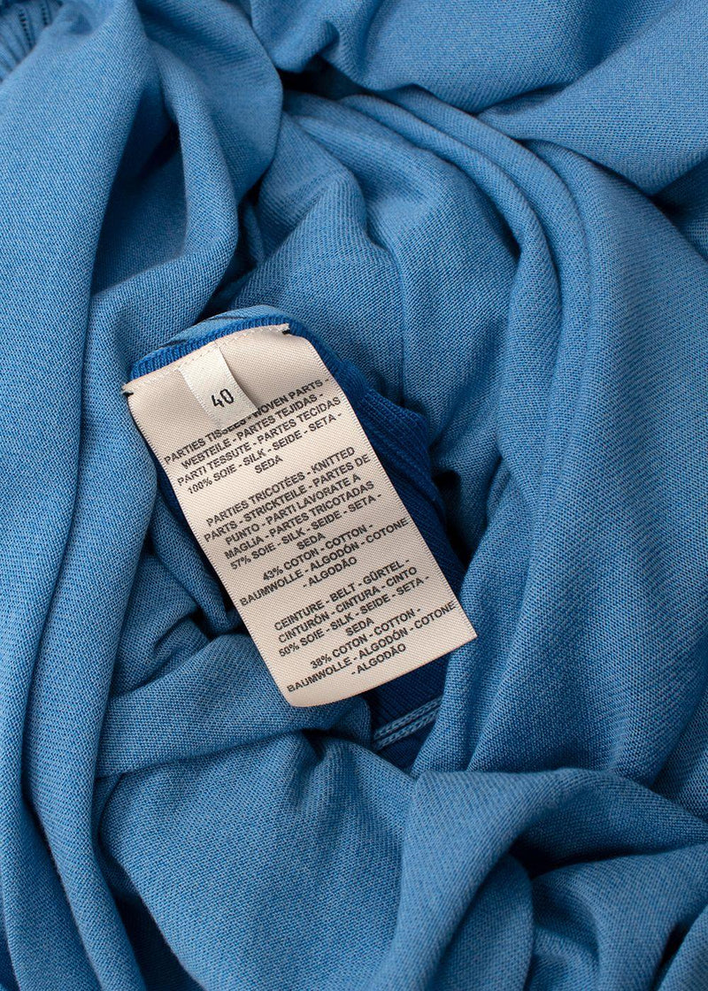 Hermes Royal Blue Slouched Sleeve Woven Dress
