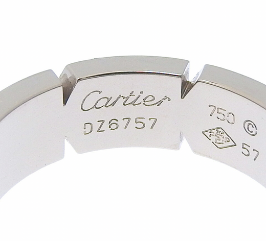 Cartier Tank Française Ring 18K White Gold Size 8.5