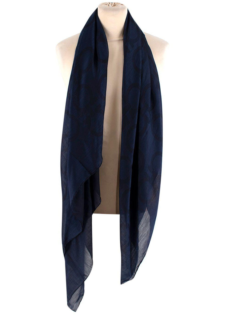 Blue Gancini Print Scarf