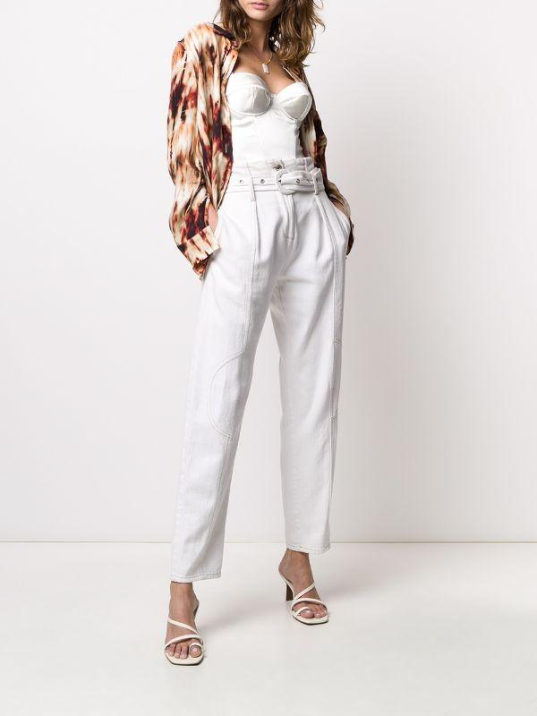 P.A.R.O.S.H White Satin Cropped Bustier