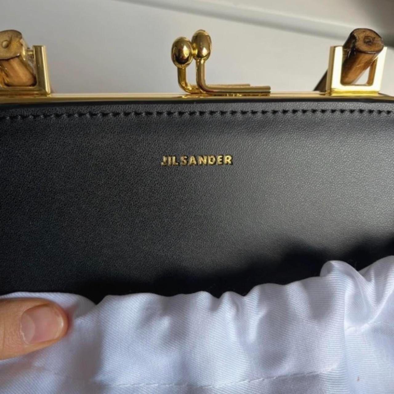 Jil Sander Black Goji Bamboo Top Handle Bag