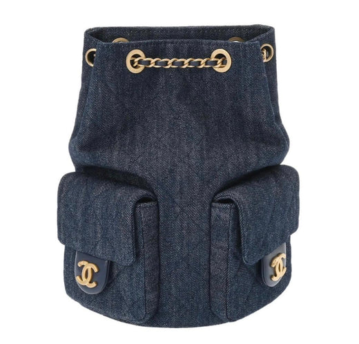 Chanel Blue Denim Backpack