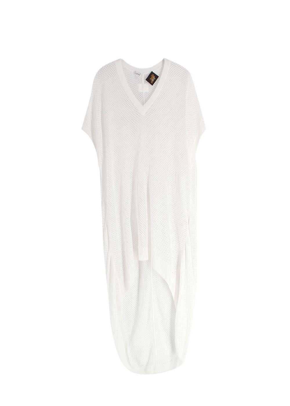 Loewe x Paulas Ibiza White Cotton Fishnet Dress