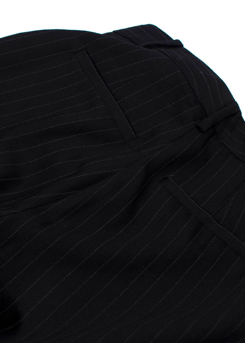 Nili Lotan Black Pinstripe Wide Leg Trousers