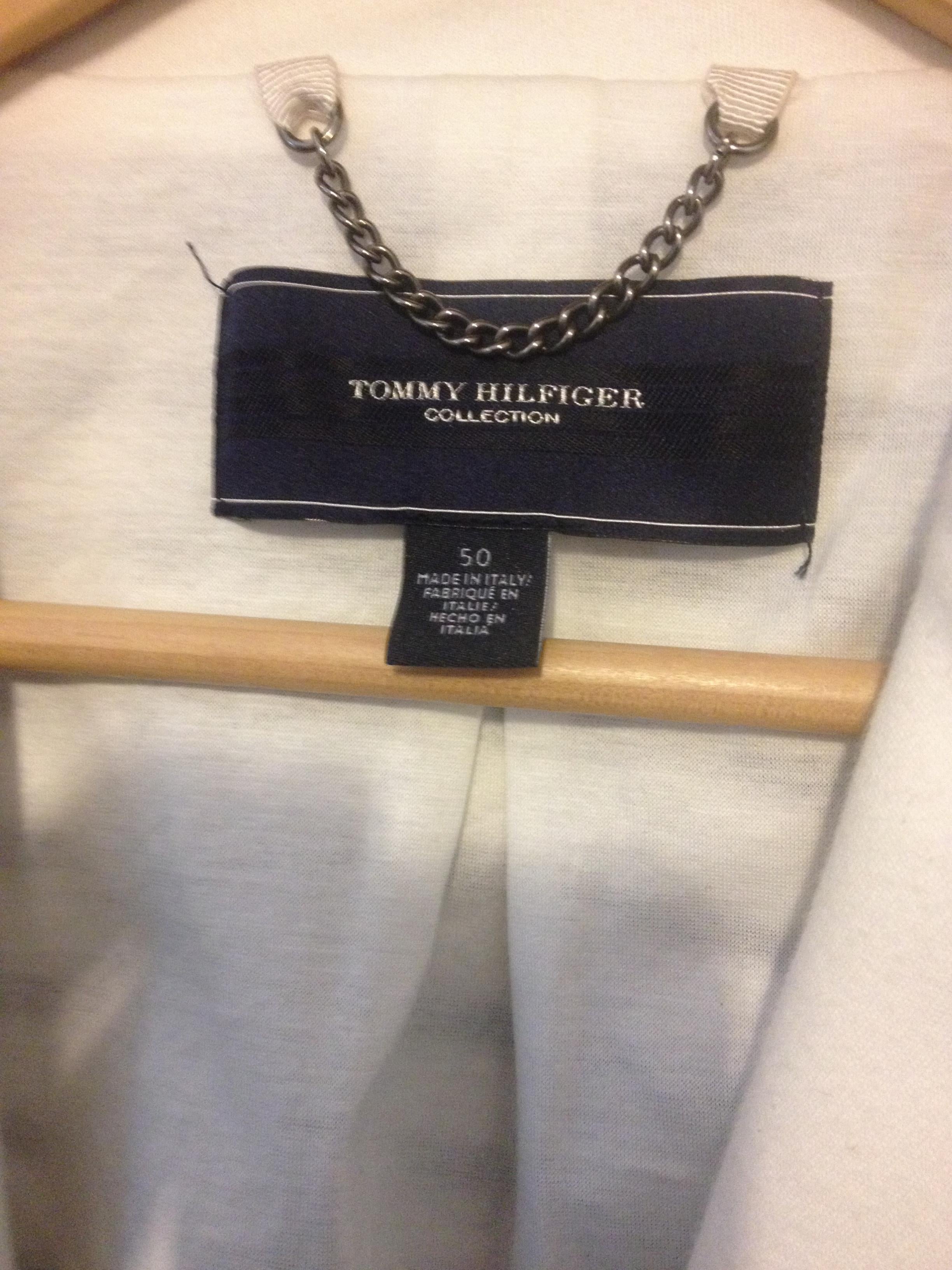 Tommy Hilfiger breton stripe arctic white blazer size 59 Binet