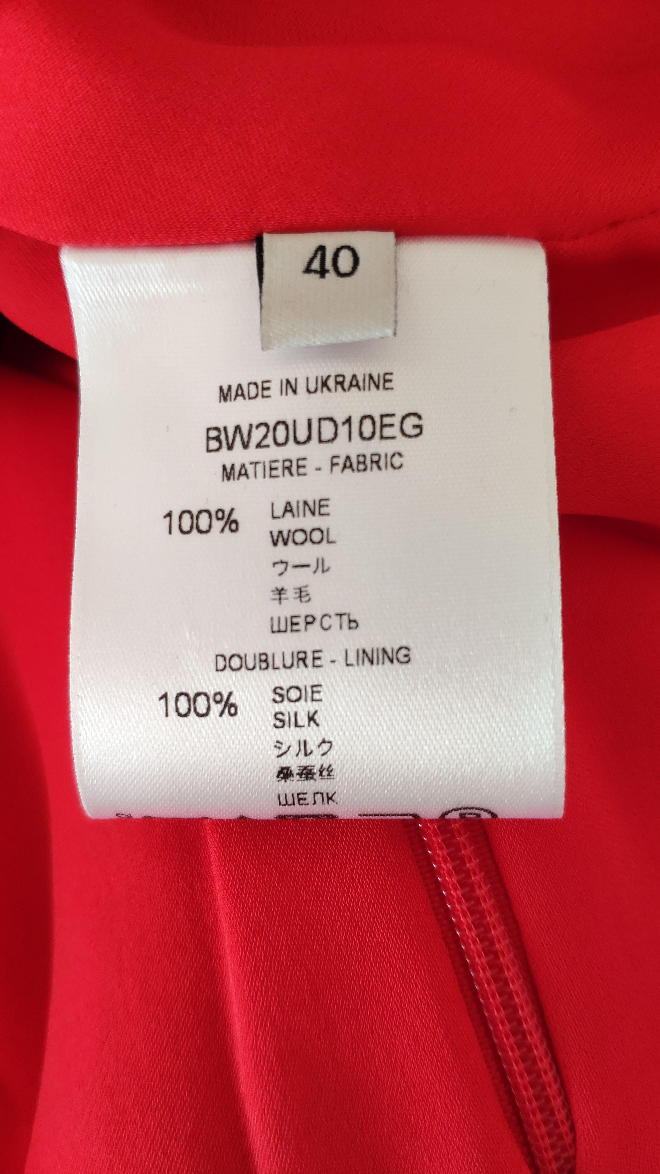 Red Wool Crepe Tea Dress