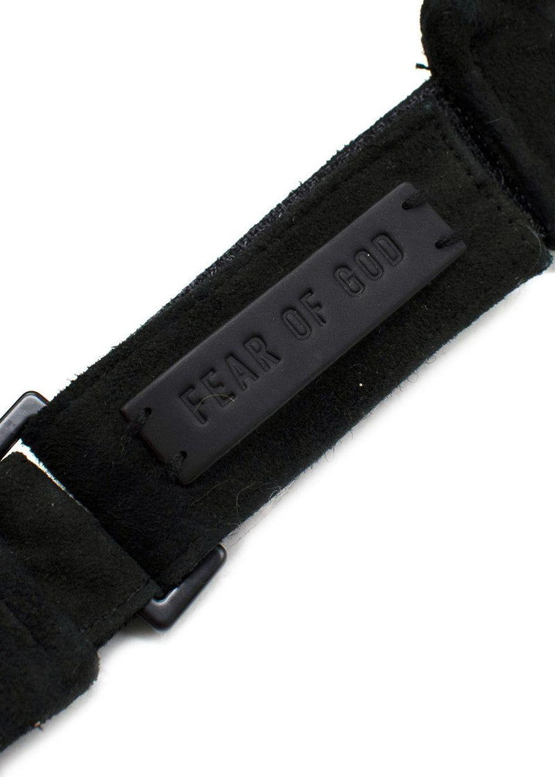 Black Suede Visor Cap