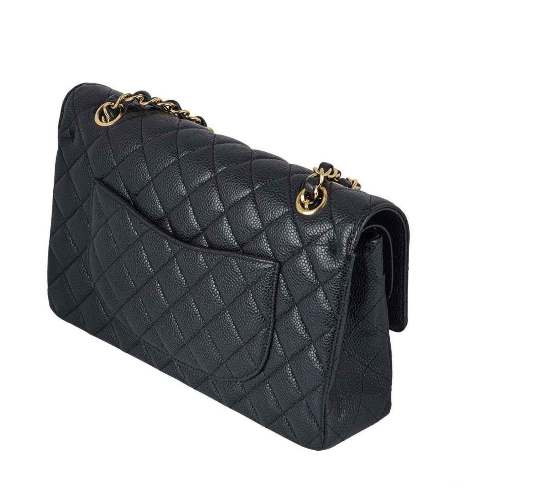 Black Caviar Quilted Jumbo Double Flap
