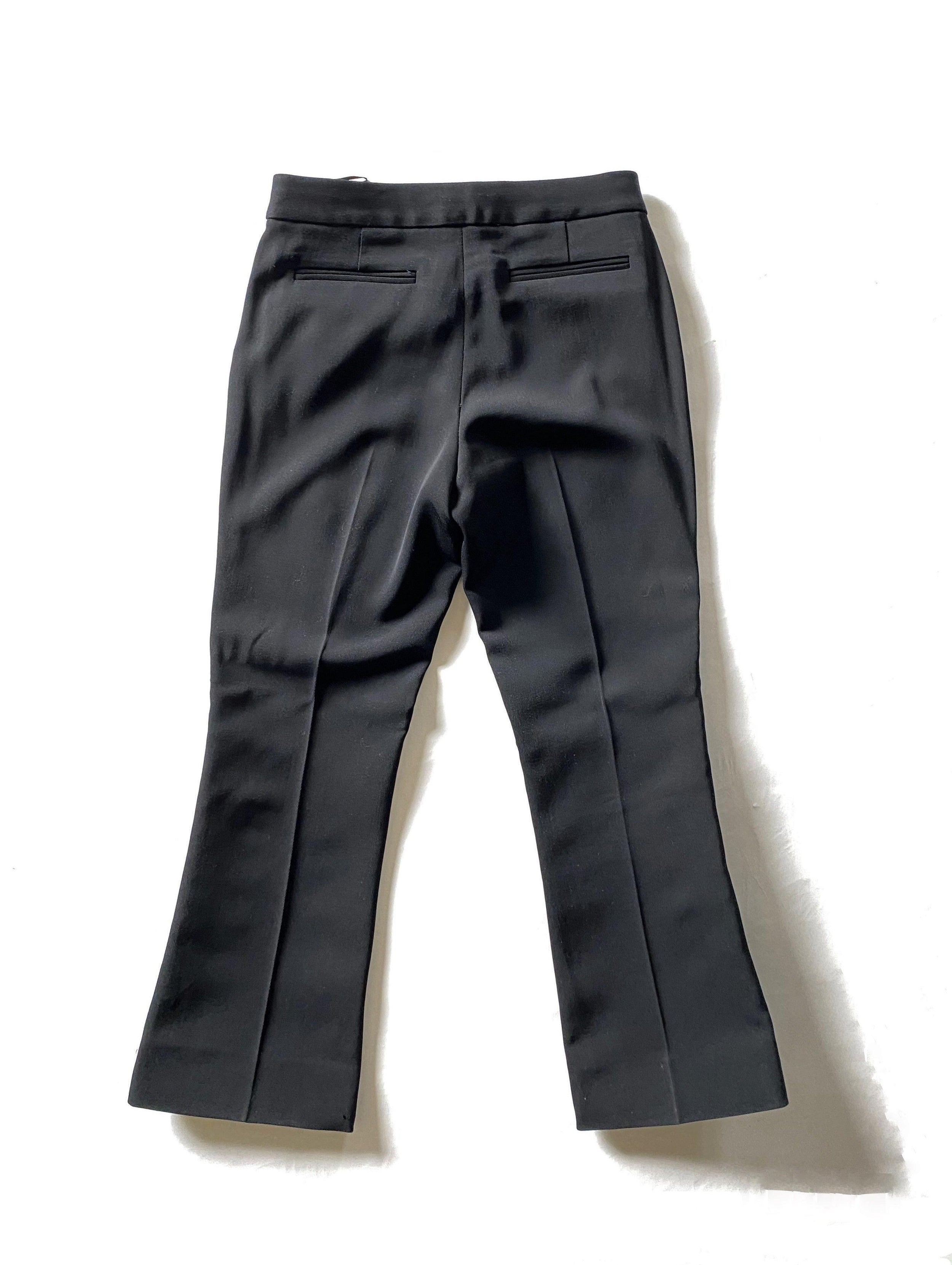blue & black floral brocade trousers