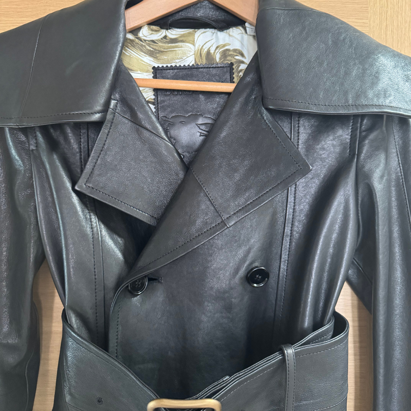 Burberry Runway Collection Black Leather Coat  2025