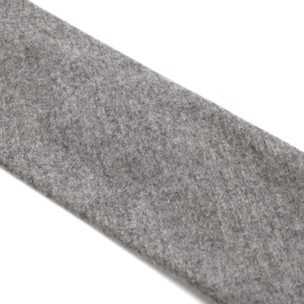 G. Inglese Grey Floral Detail Wool Tie