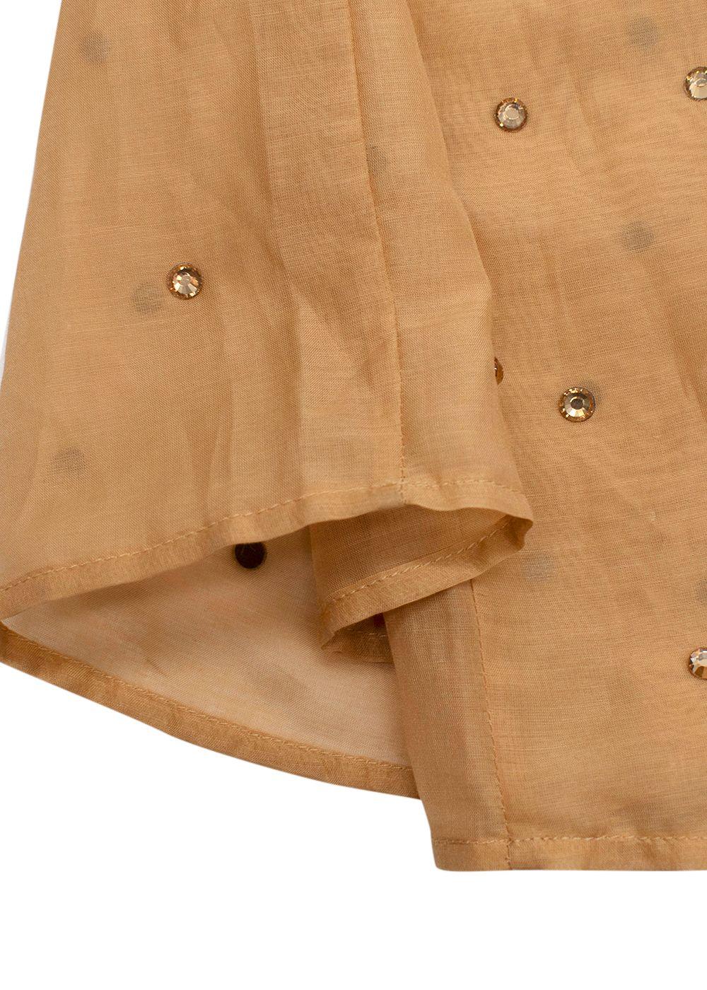 Oseree Golden Beige Cotton/Silk SS24 Gem Pants