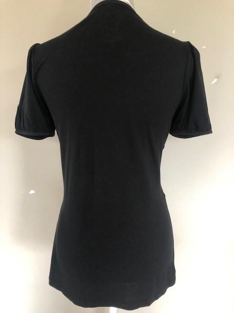 Burberry Black Pintuck Button Detail T-Shirt