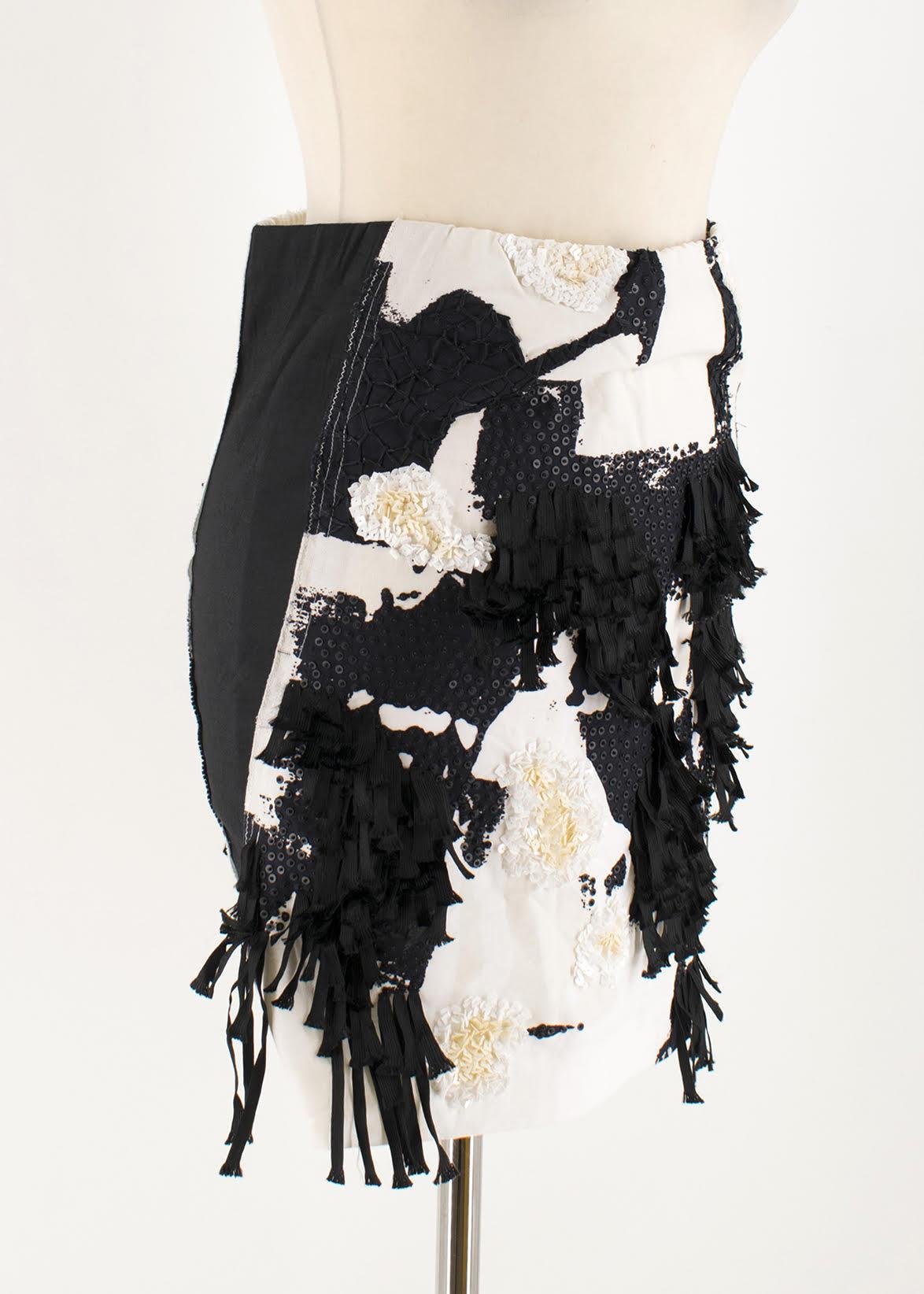 Donna Karan Black Label Embellished Cotton Skirt