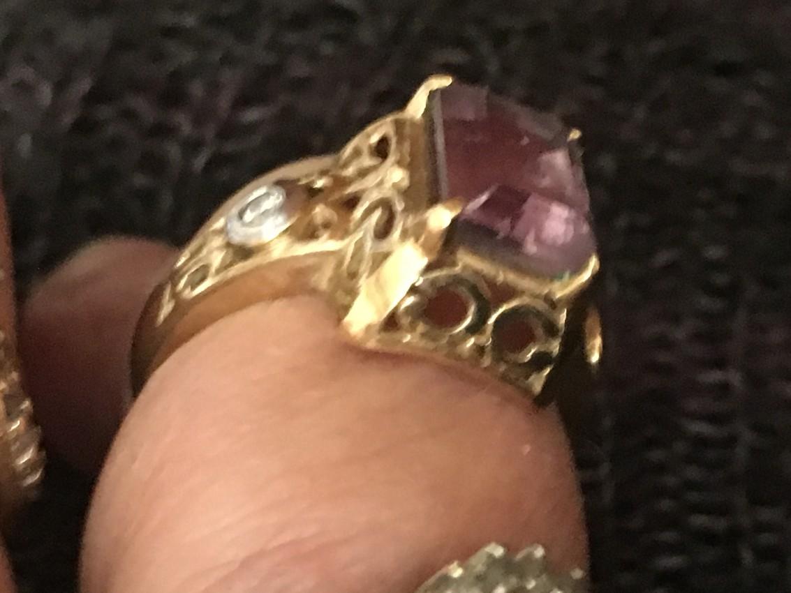 vintage amethyst and white diamond ring