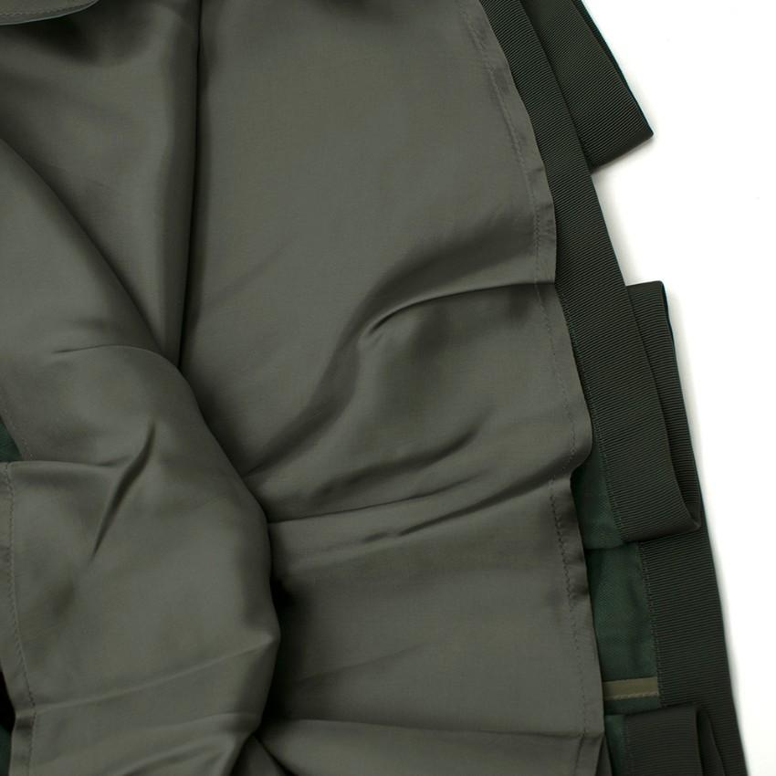 Sacai Luck Green Flared Pleated Skirt