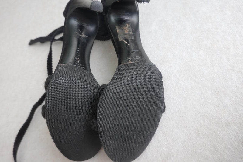 Chloe Suede & Rope Lace Up Sandals