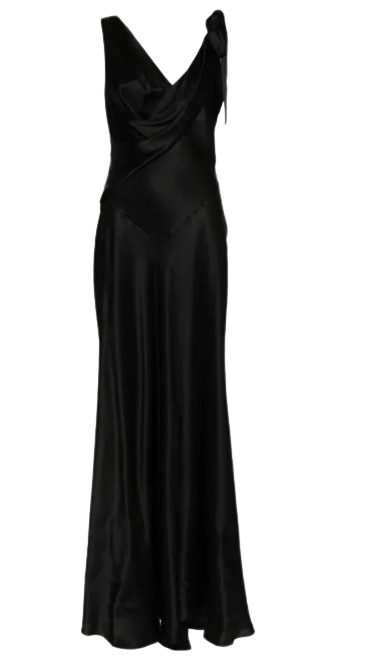 Alberta Ferretti Black Silk Maxi Dress
