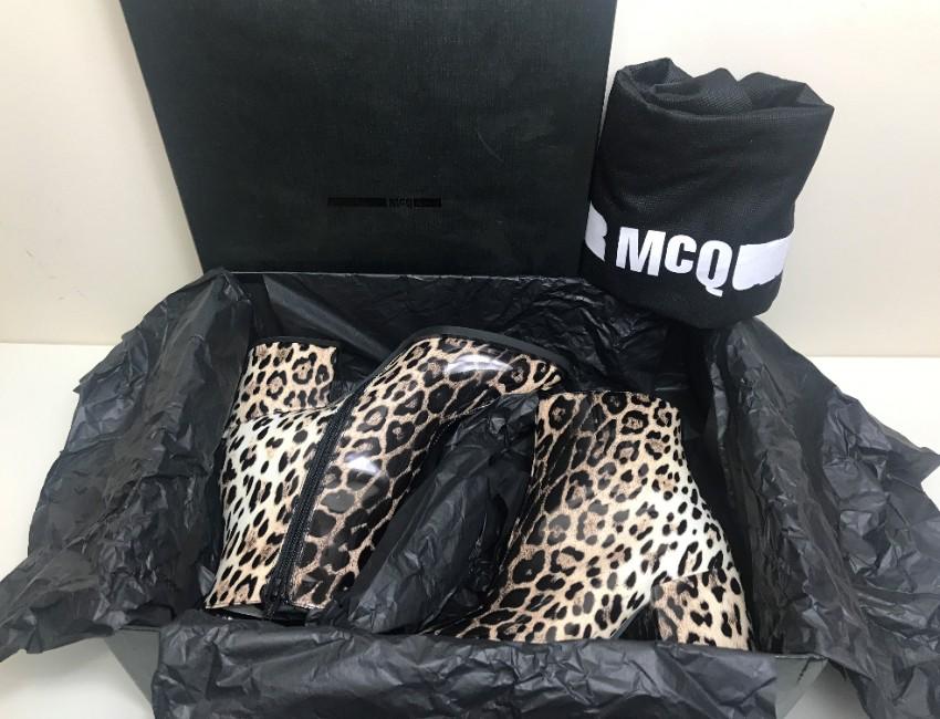 McQ by Alexander McQueen Shadow Ankle Boots Leopard Print