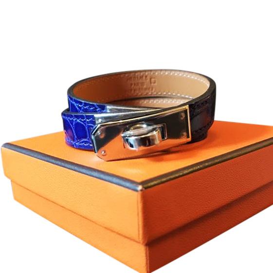 HERMES Electric Blue Kelly Double Tour