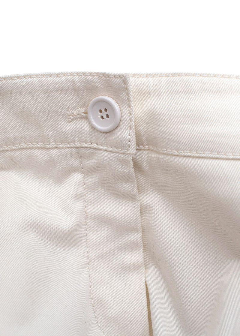 D&G White Cotton Shorts