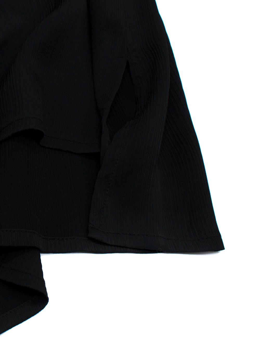 Eileen Fisher Black Textured Cupro Round Neck Top