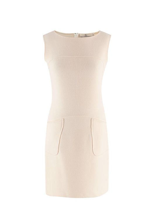 Valentino Boutique Buttermilk Sleeveless Wool Dress