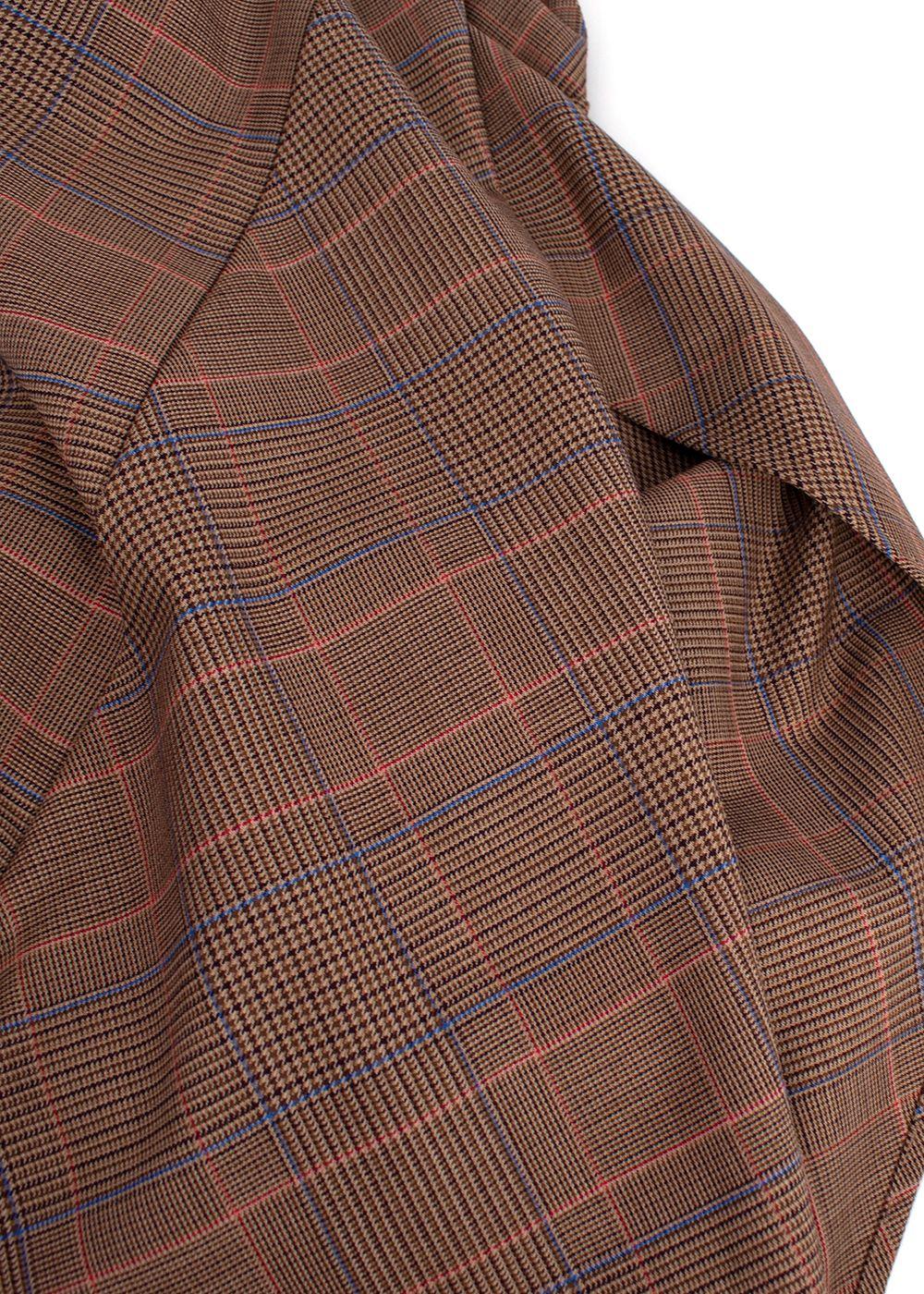 A.L.C Brown Plaid Handkerchief Midi  Skirt