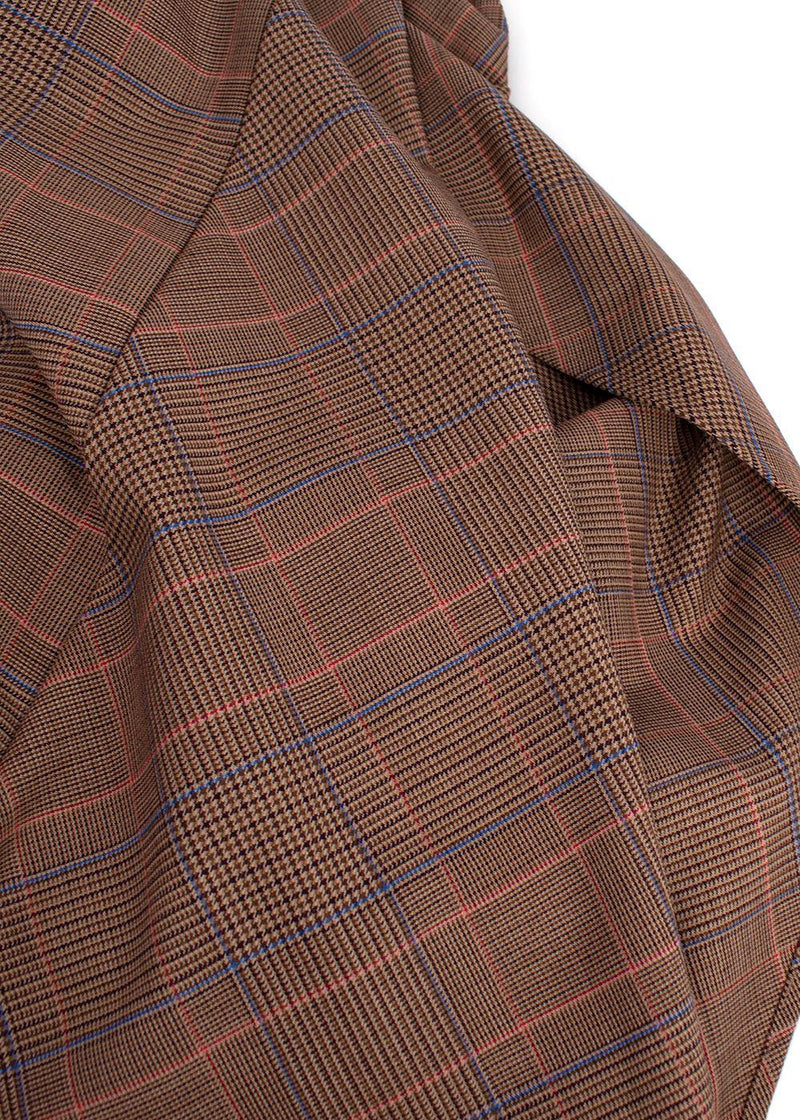 A.L.C Brown Plaid Handkerchief Midi  Skirt